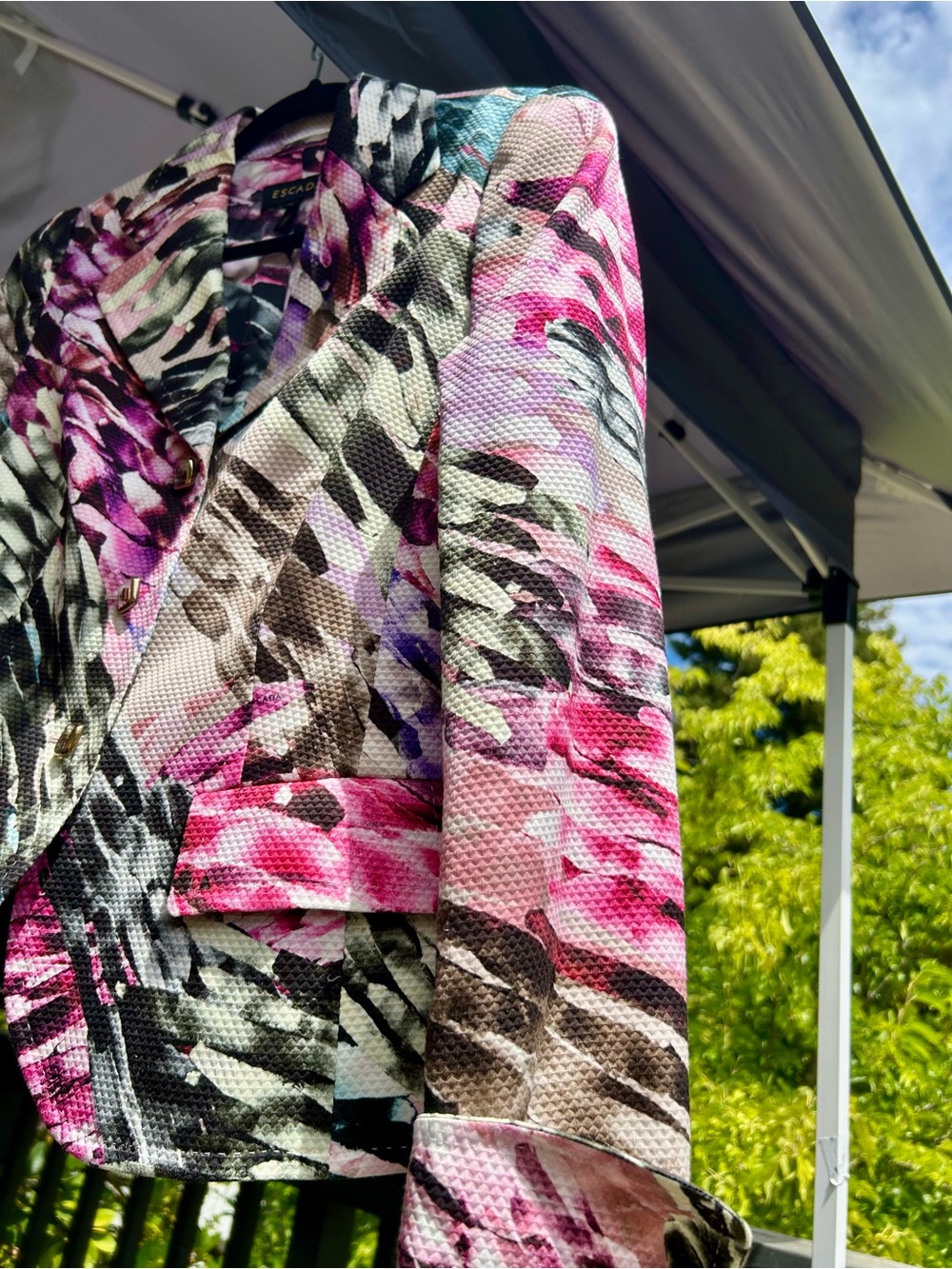 Escada Blazer in Pink, Black and Cream + Whire Floral